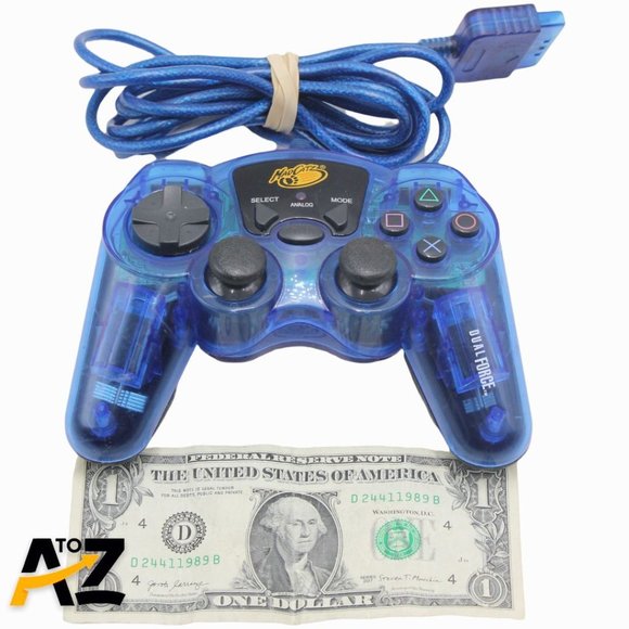 MadCatz Clear Blue Dual Force PS2 Playstation 2 PS1 Wired Controller - Picture 4 of 10
